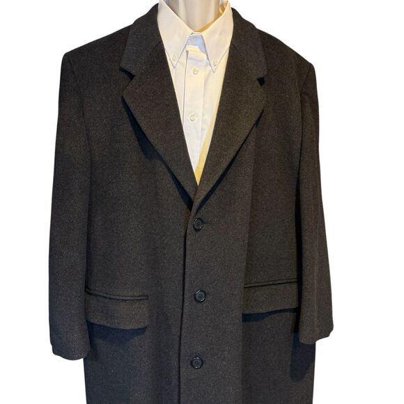 Kuppenheimer Vintage Men’s Wool Overcoat Gray 50R Made in Yugoslavia - 1980s - Picture 7 of 16
